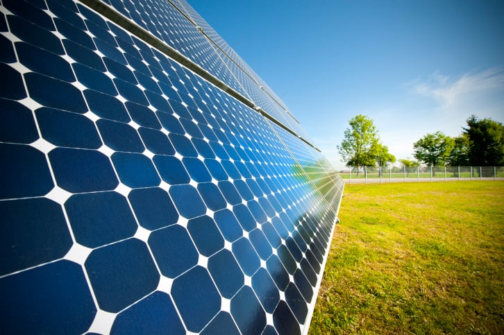 closeup of solar panel