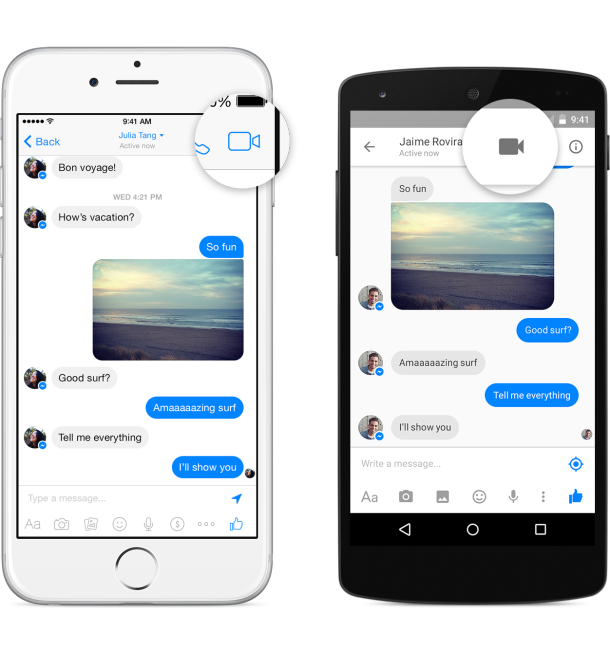 Facebook Messenger video chat