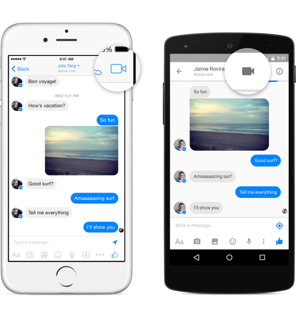 Facebook Messenger video chat