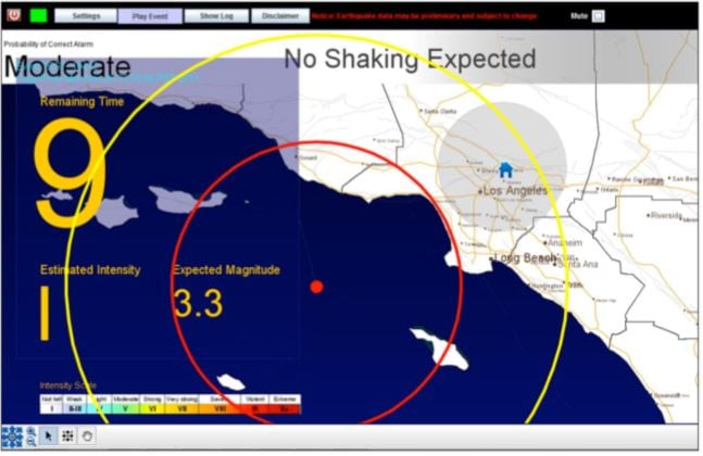 Earthquake early warning system