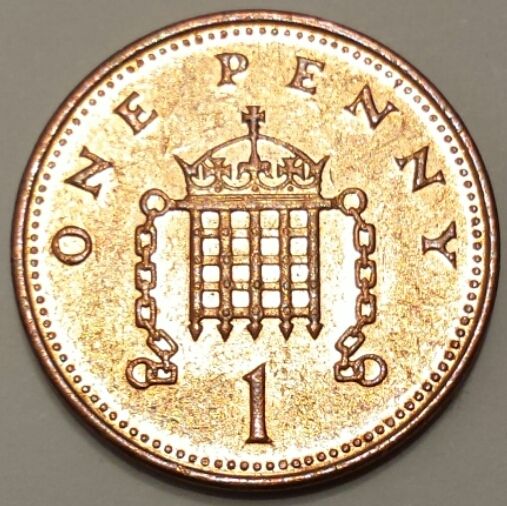 British one penny coin. 