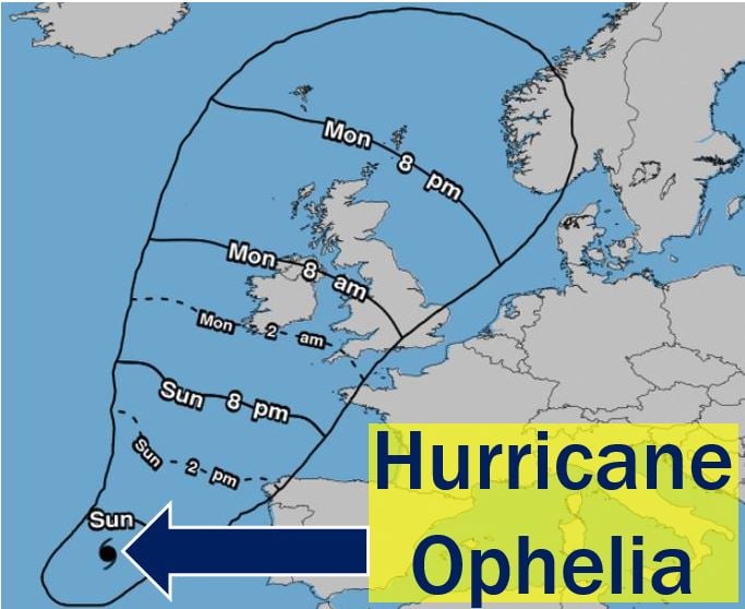 Hurricane Ophelia on way to British Isles