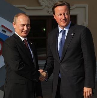 Vladimir Putin and David Cameron
