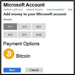 buy bitcoins using microsoft points