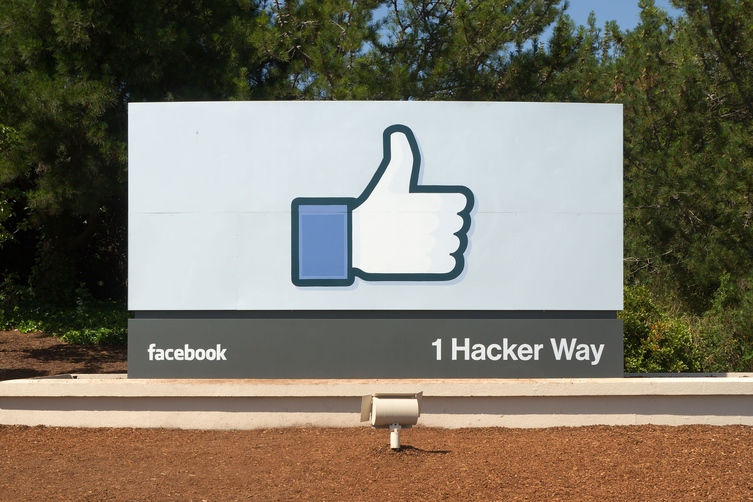 Facebook headquarters entrance sign