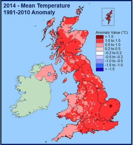 UK warmest year on record
