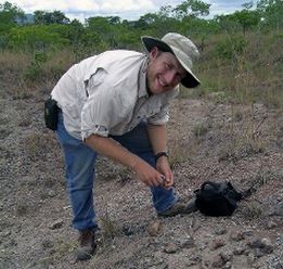 Dr Nesbitt collecting bones