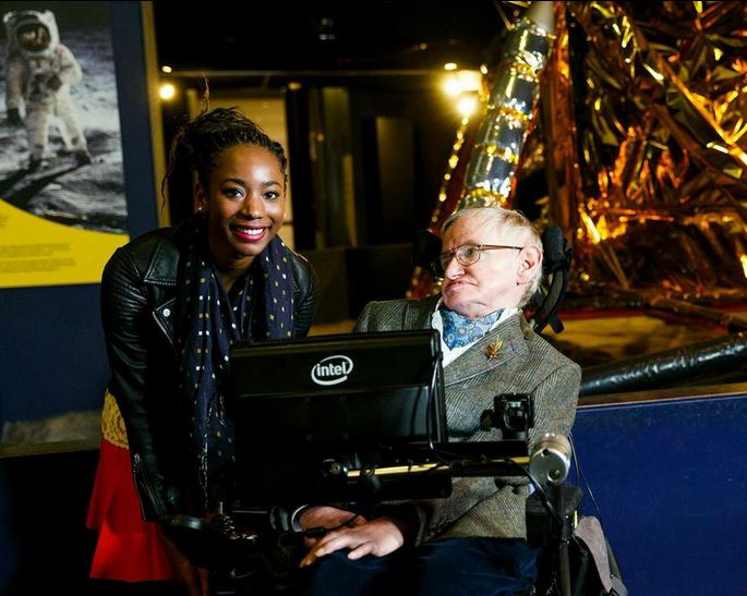 Hawking and Uyanwah at Science Museum