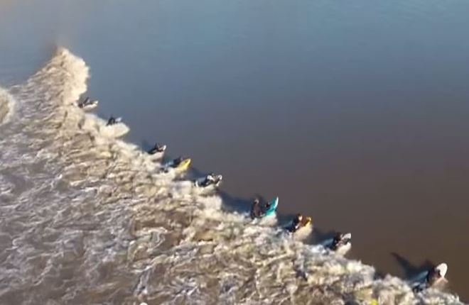 Severn Bore Surfers