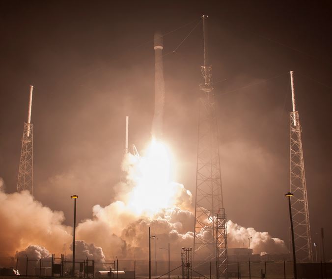 Falcon 9 rocket lift off