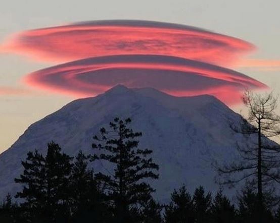 Lenticular cloud over a mountain