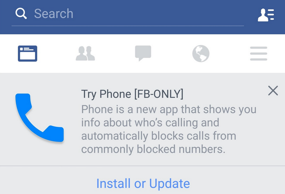 Facebook Phone App Leaked Screenshot