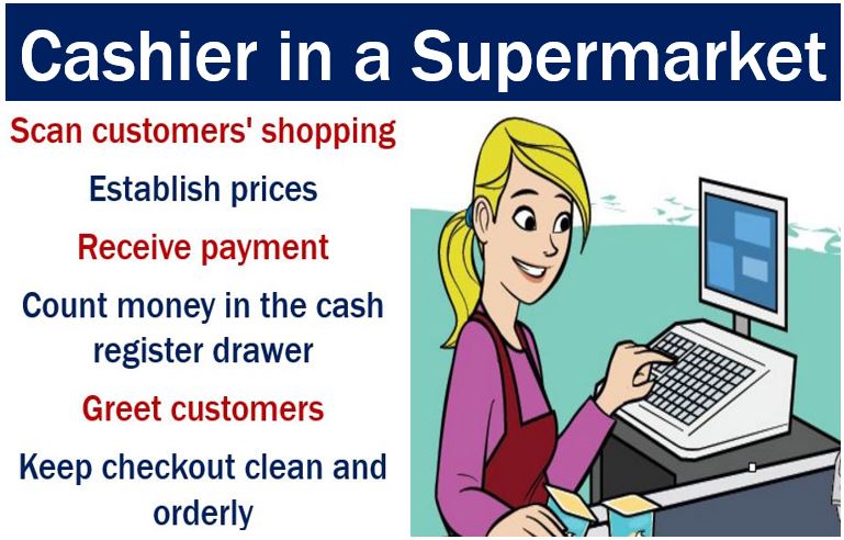 Cashier in a supermarket - duties