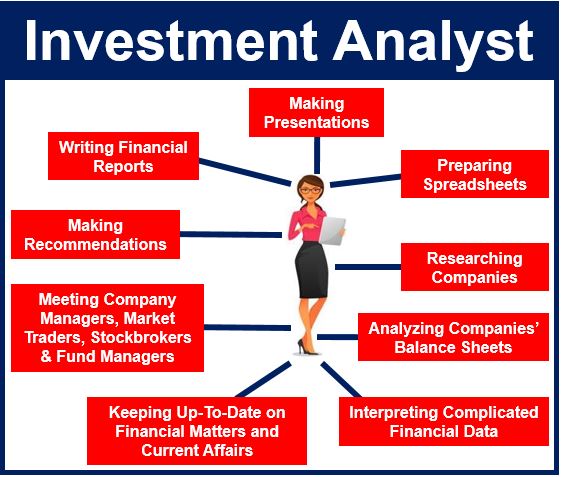 Investment Analyst Duties listed in boxes.