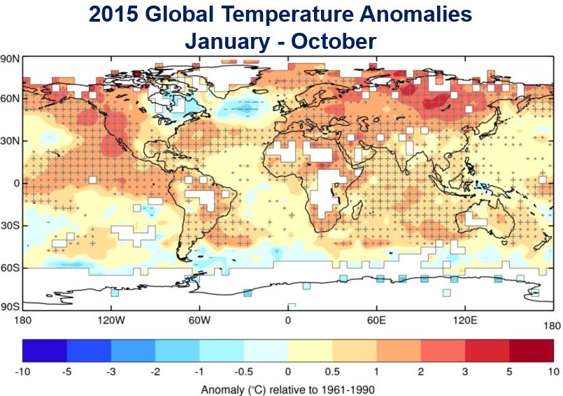 2015 Global Temperature Anomalies