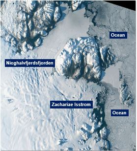 Giant Greenland Glacier crumbling