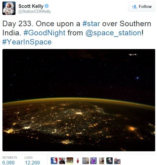 Scott Kelly tweet UFO