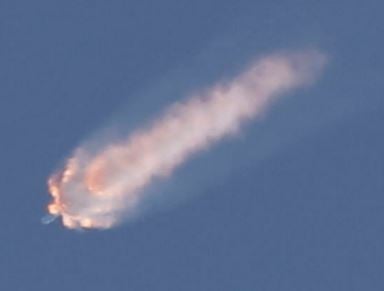SpaceX Falcon 9 exploding after launch
