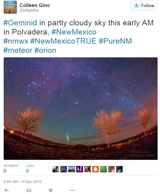 Geminid Meteor Shower New Mexico