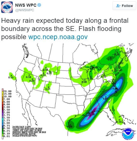 Heavy rains to come in Southeast