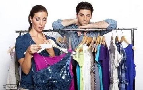 Men and women shopping