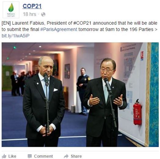 Paris climate summit final draft