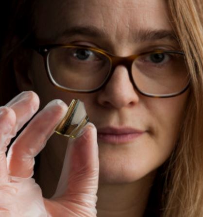 Piece of green glass from ancient Viking settlement