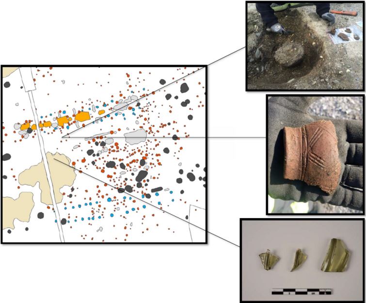 Specimens from ancient Viking settlement excavation