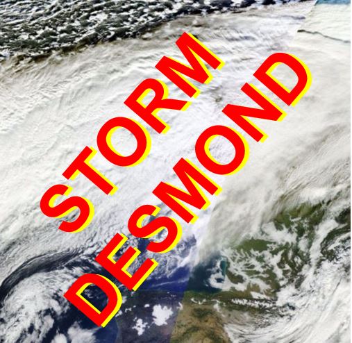 Storm Desmond satellite image