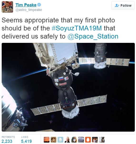 Tim Peake twitter