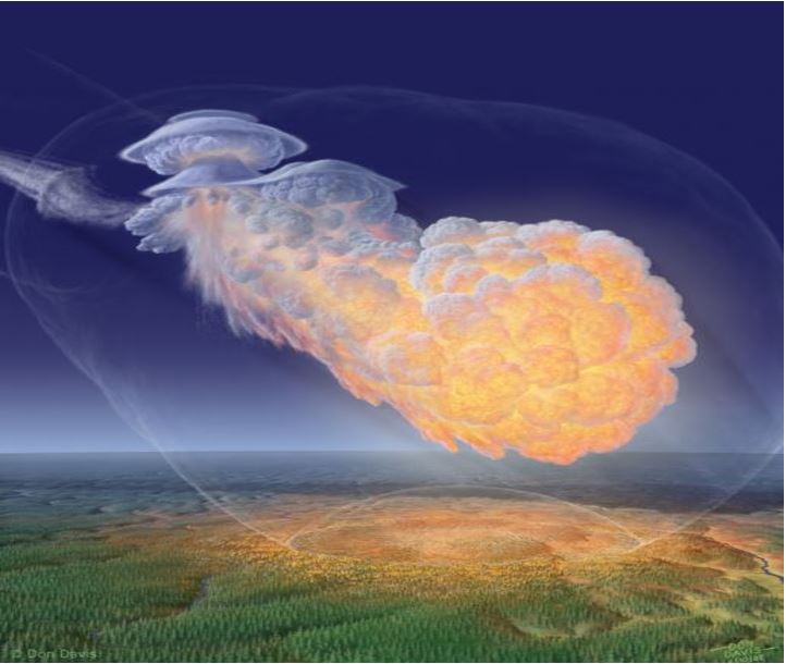 Artist impression of the Tunguska explosion