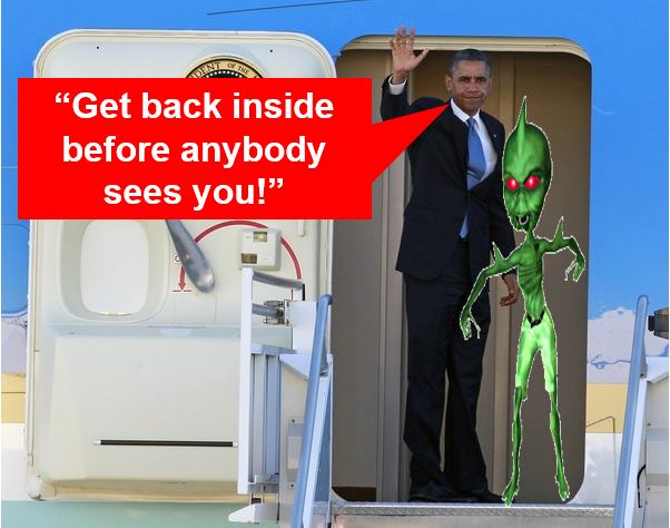Barack Obama with an alien