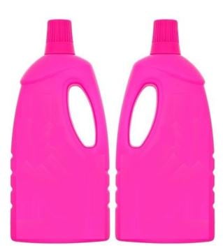 Bright pink plastic detergent bottles washed up on Cornwall beaches