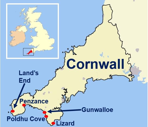 Map of Cornwall