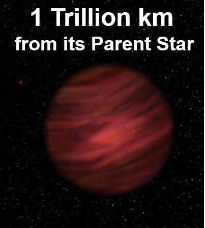 Planet in huge solar system