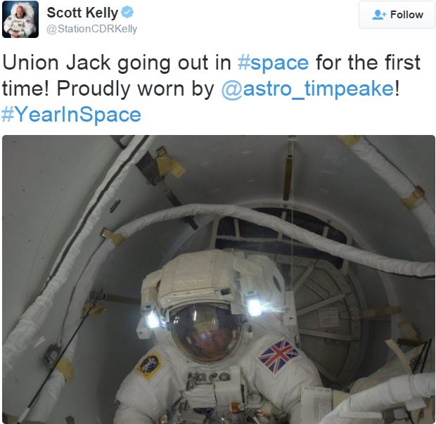 Scott Kelly comments on the first spacewalk by a Briton