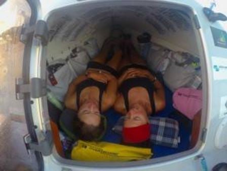 Sleeping conditions for the Coxless Crew were cramped