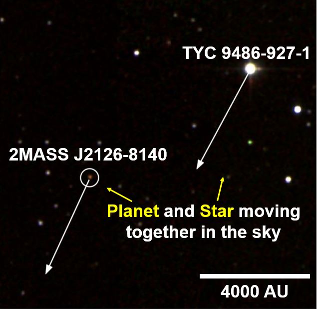 The planet and star were seen moving together in the sky