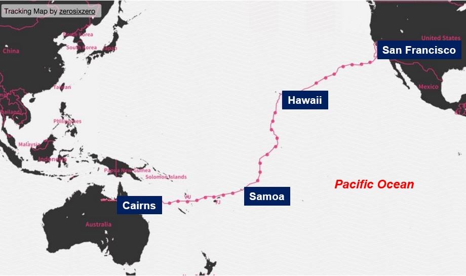 The route taken by the Coxless Crew