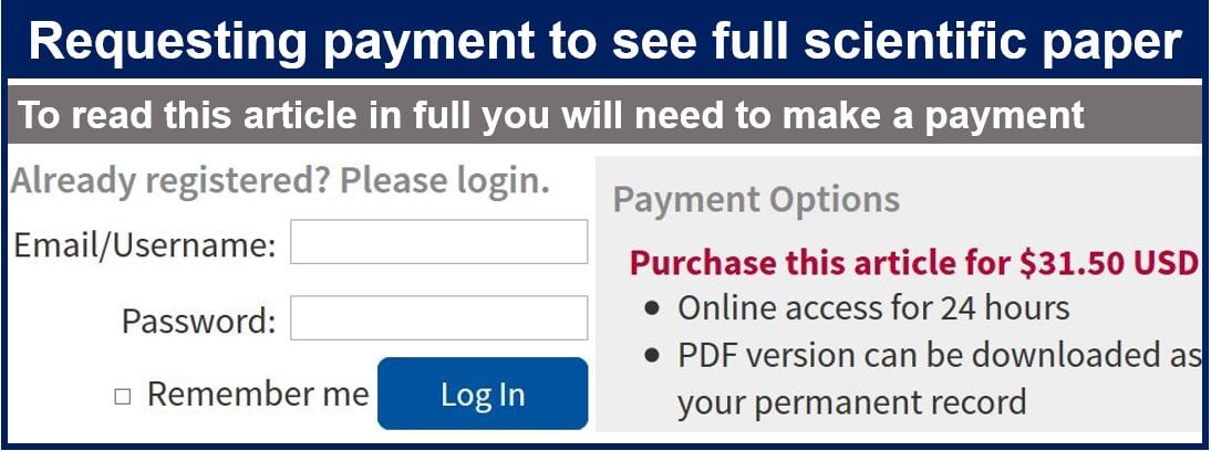 Major publishers make you pay to see a full scientific article