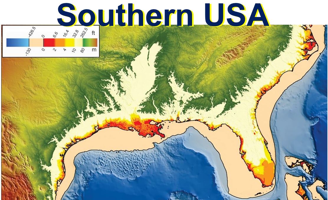 Map Of Us Sea Level Rise - United States Map