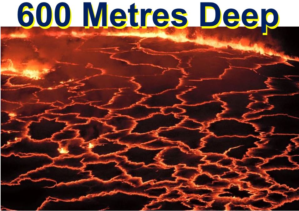 Six hundred metre deep lava lake