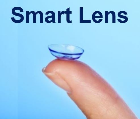 Smart contact lens next computer monitor