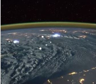 Spectacular lightning storm videoed from space by Tim Peake