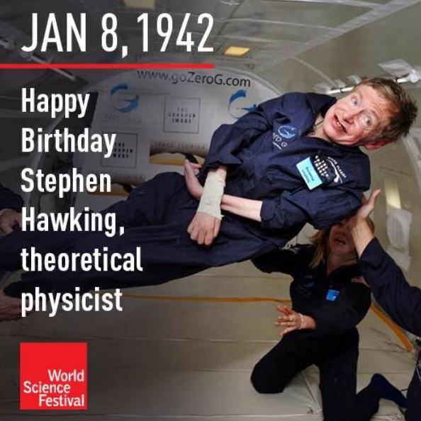 Stephen Hawking celebrating birthday in microgravity