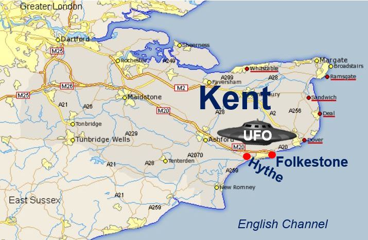 UFO cluster sightings in Folkestone and Hythe