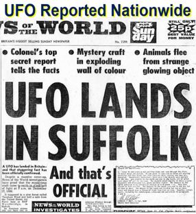 UFO reported by papers all over the country