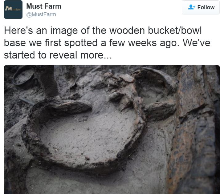 Wooden bucket bowl unearthed at Must Farm