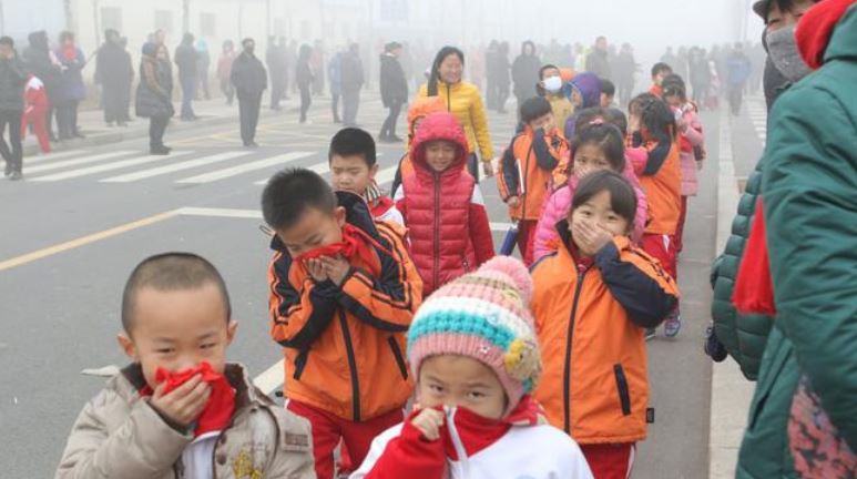 Beijing smog children