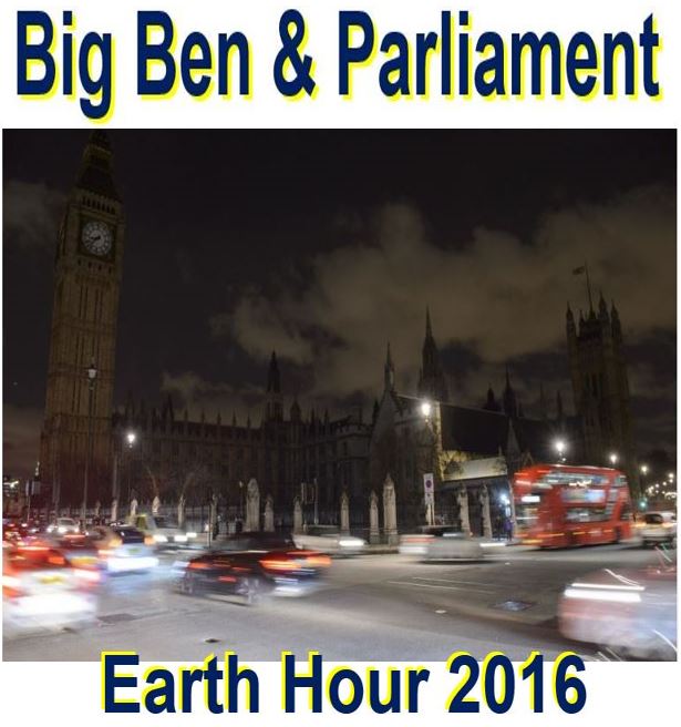 Earth Hour Big Ben and Parliament dark